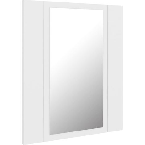 Armoire salle de bain à miroir led 40 x 12 x 45 cm acrylique blanc (1/4)