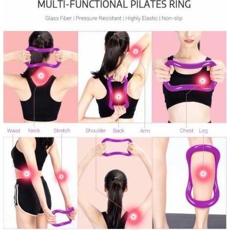 Outil de fitness - Cercle de yoga - Violet - Pour femmes - Débutant - Multi-usage (1/4)