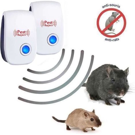 Répulsifs Ultrason Souris Rat Lot de 2 Anti Rongeur Appareil Ultrasons pour se débarrasser des Souris I Anti Souris I Anti (1/4)