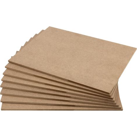 Lot de 8 panneaux MDF de 28 x 35 cm, panneaux à puce de 6 mm, panneaux de fibres à densité moyenne pour travaux manuels, peinture, projets de bricolage, découpe laser, pyrogravure (1/5)