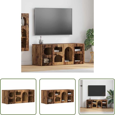 vidaXL Rangement salon - Meuble TV Bois ancien 100 x 35 x 40 cm Bois d'ingénierie (1/5)