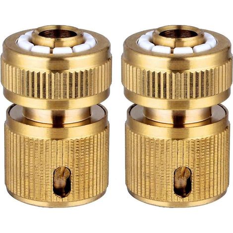 Ensemble de raccords de tuyau en laiton - 2 raccords rapides 1/2" pour le jardinage, l'arrosage domestique et le lavage de voiture (1/5)
