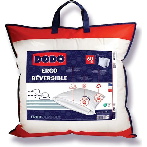 Oreiller DODO ergonomique anti-acariens à mémoire de forme - 60 x 60 cm - COEUR ADAPT