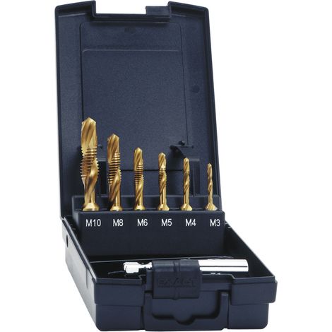 Exact 05930 Kombigewindebohrer 7teilig metrisch M3, M4, M5, M6, M8, M10 Rechtsschneidend HSS 1 (1/3)