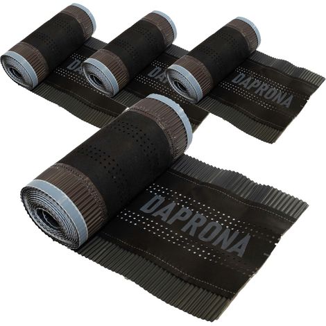 DAPRONA Firstband, Firstrolle Alu Super Vent 5m, Rollfirst für eine optimale Dachfirst Abdeckung, Super Butylkleber - Anthrazit, 4 Rollen, 390mm