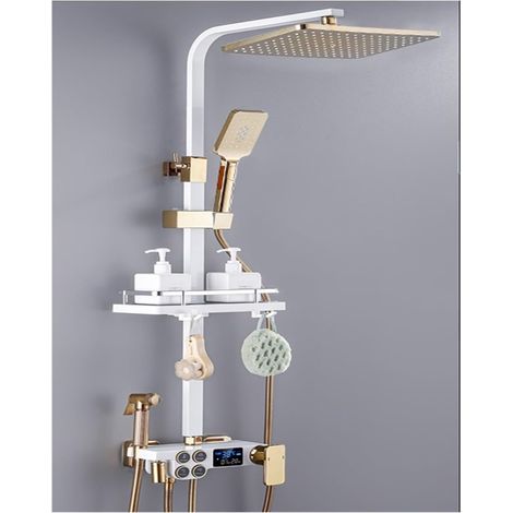 Ensemble de douche mitigeur thermostatique intelli Ensemble de douche numérique chaud et froid robinet salle de bain mitigeur thermostatique système de douche pluie montage mural SPA pluie robinet de (1/5)
