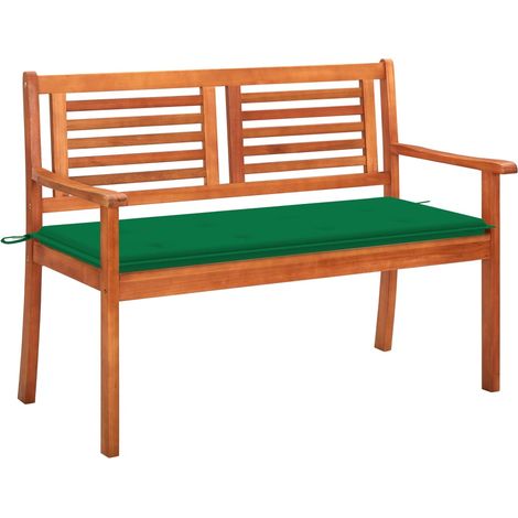 Banc de jardin 2 places avec coussin 120cm Bois d'eucalyptus 26 (1/5)