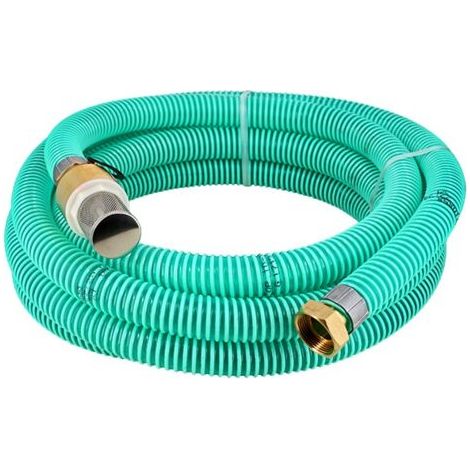 Tuyau de pompe de jardin en PVC de 7 mètres — Tuyau d'aspiration résistant au gel et à la pression, avec raccords en laiton de 25 mm (1/2)