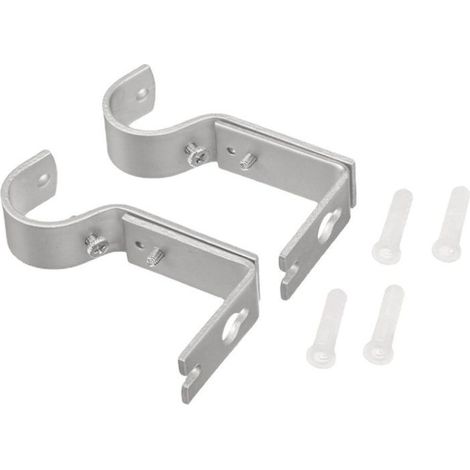 Lot de 2 Supports muraux réglables pour Tringle à Rideau en métal Robuste (1/5)