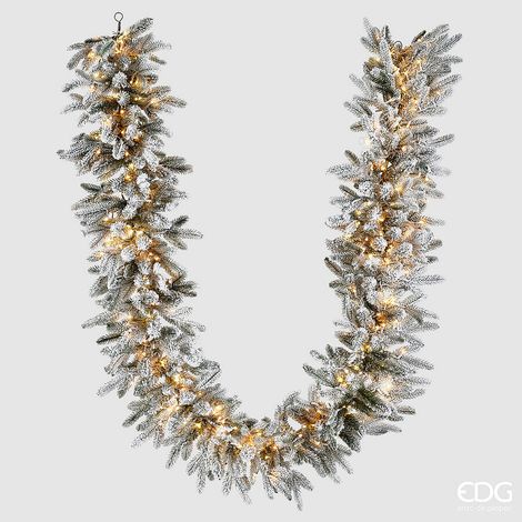 EDG Enzo De Gasperi Festone Pino Cortina Innevato 400 LED L270 cm – Festone Natalizio Luminoso (1/3)