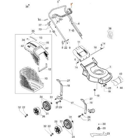 Leva freno tagliaerba modelli GV53TK ALLROAD ORIGINALE OLEOMAC 66060316AR