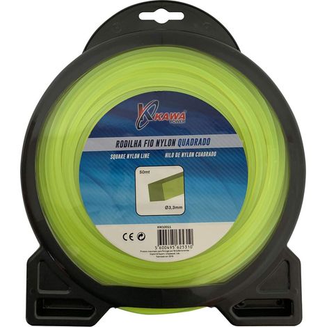 Kawapower Hilo de nylon cuadrado 3,3 mm 50 m (1/2)