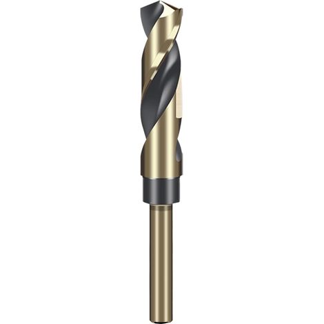 Foret hélicoïdal à tige réduite de 15 mm avec tige ronde de 10 mm pour acier inoxydable, alliage d'aluminium, métal, cuivre, plastique, bois, fabriqué en acier rapide 4341