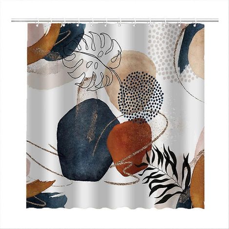 Rideau de douche imperméable en tissu style bohème B (1/5)