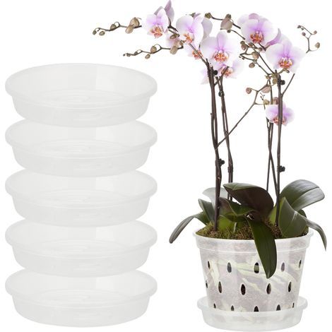 Plant saucer, drainage tray, clear plastic planter, saucers for flower pots, for indoor and outdoor gardens (1/5)