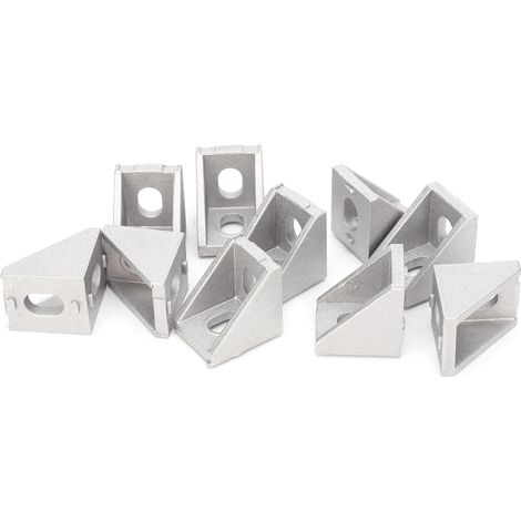 10 Pièces Connecteur d'Angle Droit Aluminium 2020, Compatible Imprimantes 3D, Assemblages Profilés Type T (1/5)