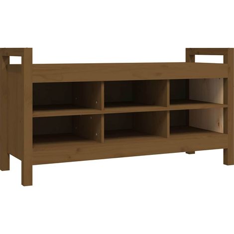 Maison Exclusive - Flurbank Honigbraun 110x40x60 cm Massivholz Ki (1/5)