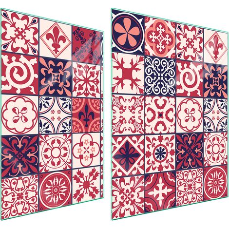 PLAQUE DE PROTECTION EN VERRE POUR POÊLE 70x52 MOSAÏQUE (1/5)