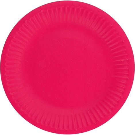 Assiettes en papier rose 18 cm, lot de 6.