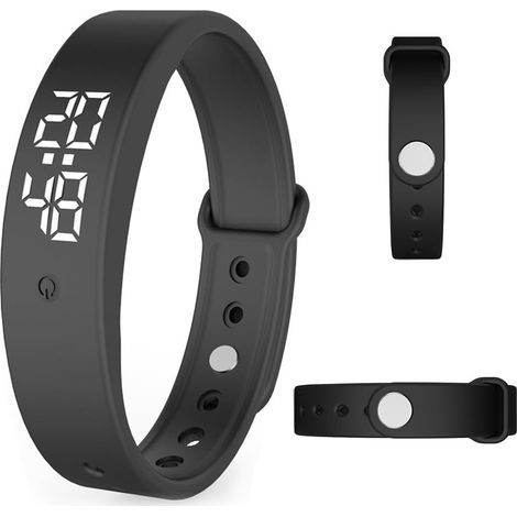 Montre Vibrante - Réveil À Vibration Silencieuse - Minuteur Et 6 Rappels Programmables - Pour Enfants Adultes Et Séniors - Noir (1/5)