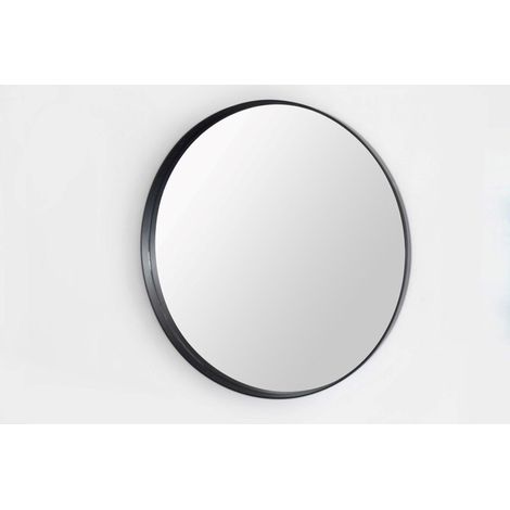 Adema Exclusive Line Miroir - rond - 60cm - cadre noir mat