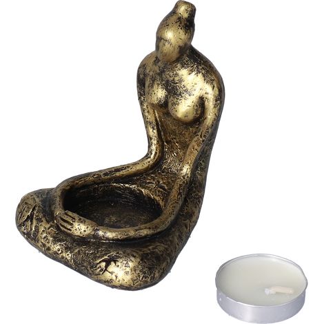 Statue de yoga au design unique, double fonction, durable, robuste et pratique. Statue d'ange idéale pour la maison, le salon de thé ou la salle de yoga. SCS-RC007-A1 (1/5)