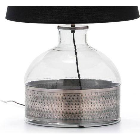 Pied de lampe verre et métal argenté Biou (1/2)