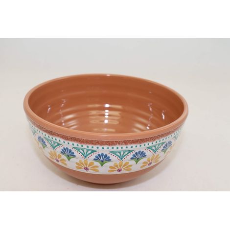 Bol en mélamine Ø 15,5 cm Hauteur 8 cm Décor intérieur : design espagnol Décor extérieur : terre cuite 0,8 l