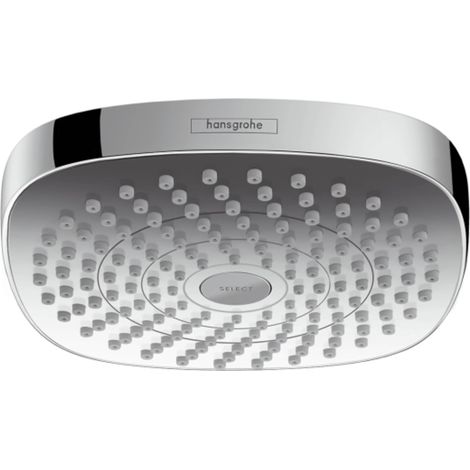 Hansgrohe Croma Select E - Kopfbrause, 18 cm, 2 Strahlen, weiß / verchromt 26524400 (1/4)