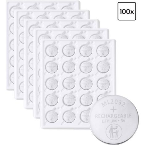 VOLTCRAFT Pile bouton rechargeable ML 2032 lithium 65 mAh 3 V 100 pc(s) (1/3)