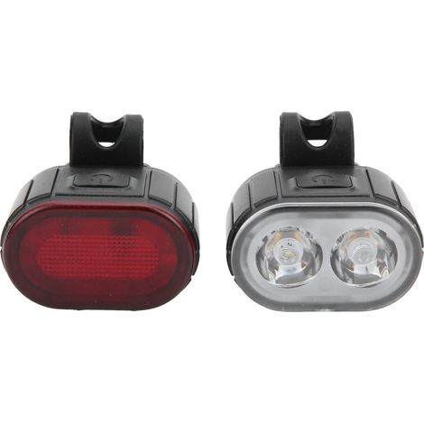 Set aus Vorder- und Rücklicht-LEDs, wiederaufladbar über USB, für optimale Sicherheit beim Radfahren. (1/5)