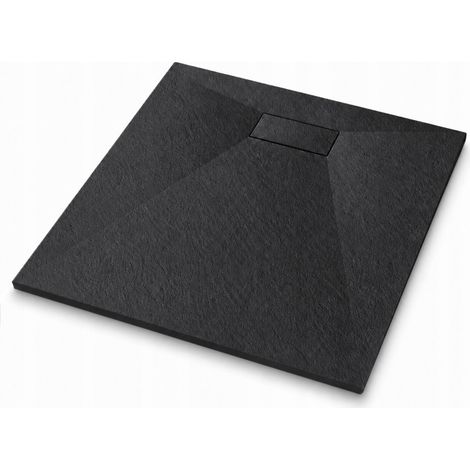 Receveur de douche - Noir - 80x80cm - Profil bas - SMC - Avec siphon (1/5)