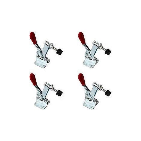Ensemble de 4 pinces à genouillère pour outils manuels 201B, antidérapantes, rouges, horizontales, à dégagement rapide, capacité de maintien de l'outil : 198 lb (89,8 kg).
