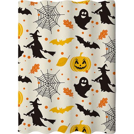 1 rideau de douche Divers accessoire de portail, motif feuilles d'automne, polyester, 183 x 183 cm, 12 œillets, pour salle de bain et camping-car (1/5)