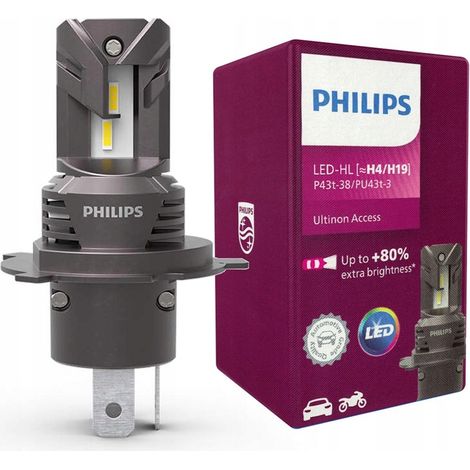 Bombilla LED H4 Philips Ultinon Access blanco frío para coche y moto (1 unidad) (1/4)