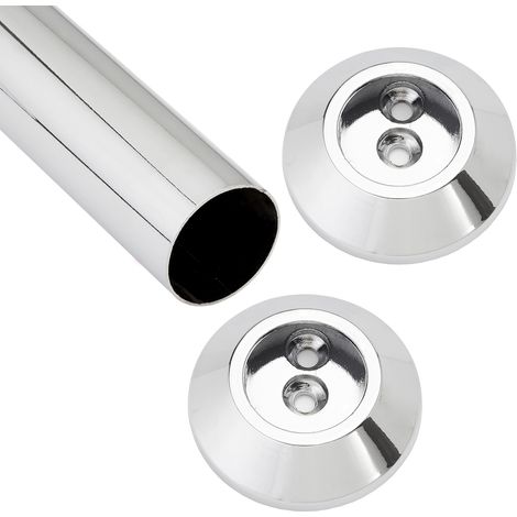 SOTECH Schrankstangenset 800 mm konisch Garderobenstange Chrom poliert bestehend aus Kleiderstange inkl. 1 Paar konischen Schrankstangenlager (1/3)