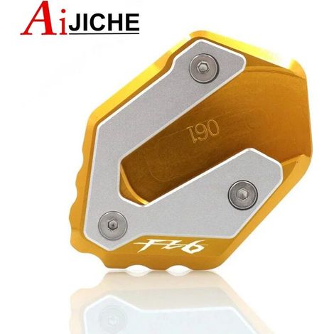 (FZ6-Gold) Extension de béquille latérale CNC pour moto, compatible avec Yamaha FZ6 FAZER FZ6R FZ6-S2 2004-2009 maxpower (1/4)
