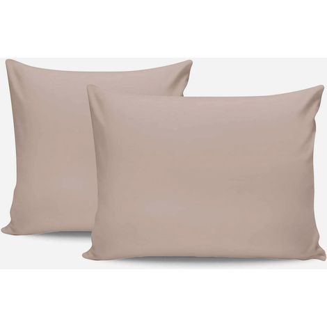 Set aus 2 Kissenbezügen aus Baumwolle 50x80 cm Tonne - Taubengrau (1/4)