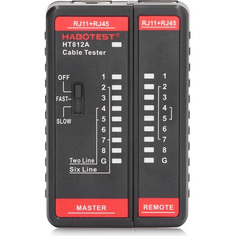 Testeur de câbles réseau RJ11/RJ45 – Accessoire de test pour lignes téléphoniques – Appareil de mesure HT812A (1/5)
