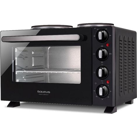 Mini four grill 30L – Puissance 1500W – Double plaque intégrée – Pour cuisson rapide et homogène – Taurus White & Brown (1/2)