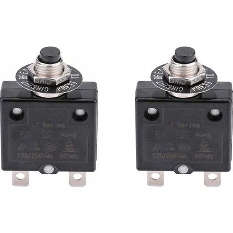 Disjoncteur 10A Réinitialisation Thermique 125-250V AC 50V DC Protection Surcharges (1/4)