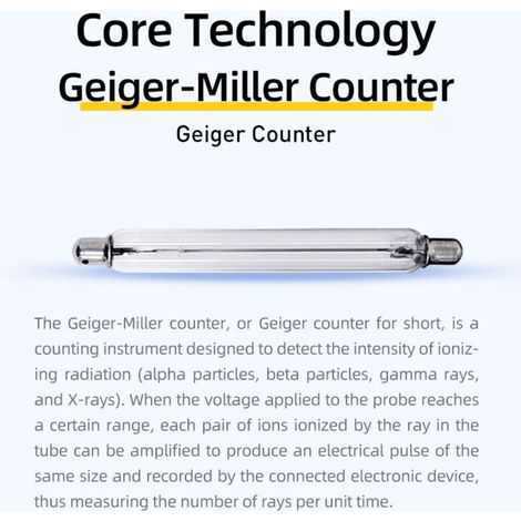 Contatore Geiger portatile con display TFT a colori, rilevatore di radiazioni nucleari, dosimetro personale, tester per raggi beta e X -Crezuo
