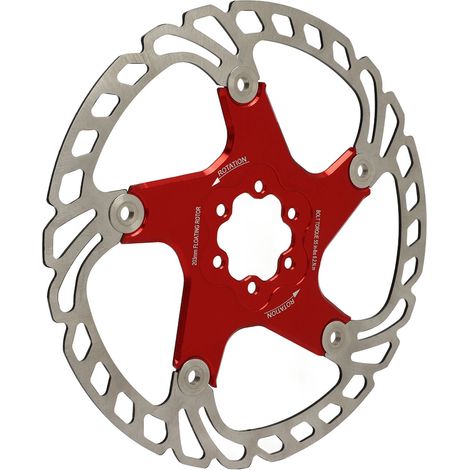 Disque de frein flottant rouge creux pour vélo de route, 6 boulons, 203 mm / 8 pouces, pour remplacement. (1/5)
