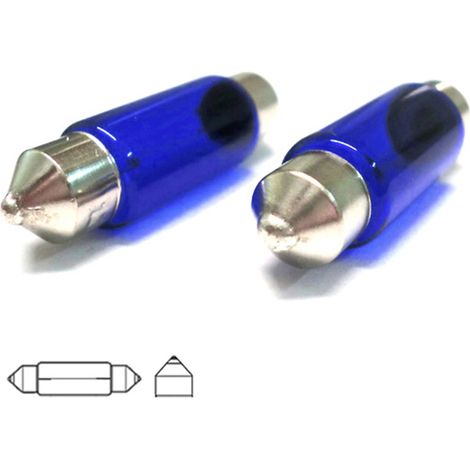 Coppia lampade alogene siluro T11 C5W 12V 5W 36 mm SV8.5 effetto Xenon bianco