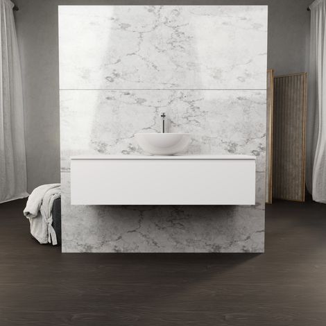 Inda - Mobile bagno L.120 con lavabo in appoggio / Bianco opaco 1