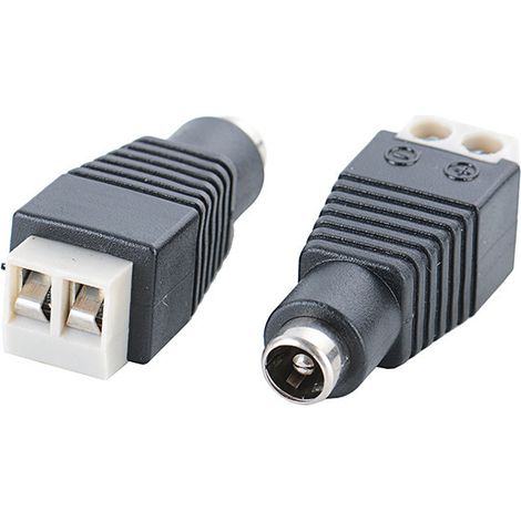 DC5521 solderless power plug with screws and fixing terminals, solderless wire adapter for surveillance cameras.