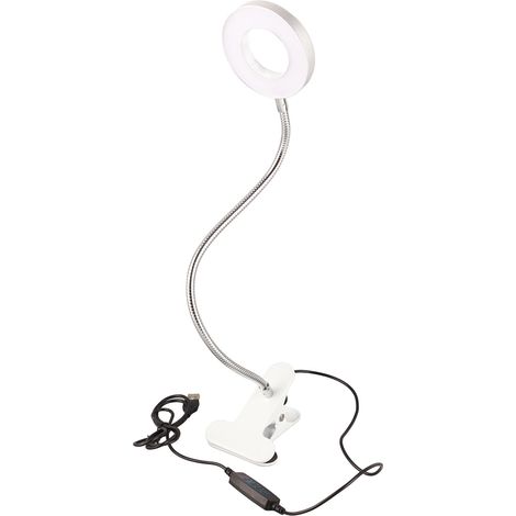 Lampe de lecture à pince, 48 LED, 5000K à 6500K, 5-10W, fixation ferme, flexible, protection oculaire, lampe de bureau, 5V 2A (1/5)