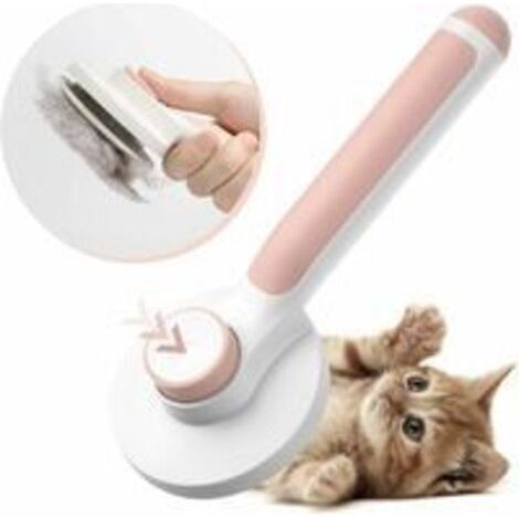 (rose)Brosse Chiens Chats, Brosse Autonettoyante Poils Morts Long Court pour Eliminer Efficacement Poils Morts et Poils Tomentose sous-Poil Tangles Dead (1/5)