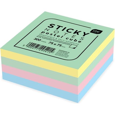 Blocchetti di post-it pastello 75x75mm 300K