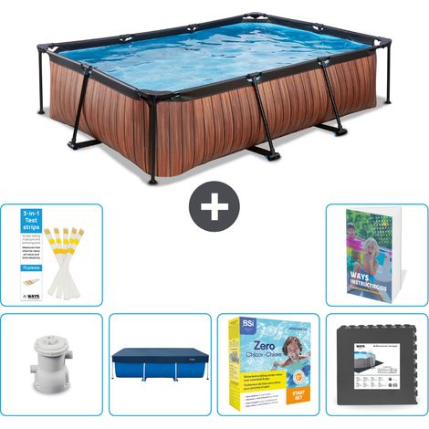 Exit-toys Piscina Exit Rectangular - Efecto madera - 300x200x65 cm - 7-piezas  S259 (1/5)